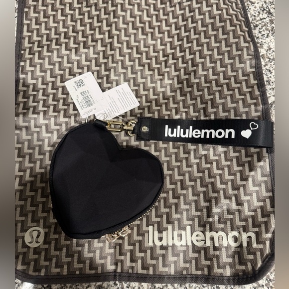 Lululemon Black Heart Pouch with Strap - Picture 2 of 2